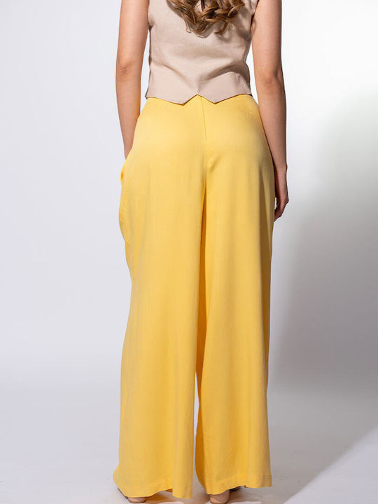 Ellis Γυναικείο Υφασμάτινο Παντελόνι Yellow