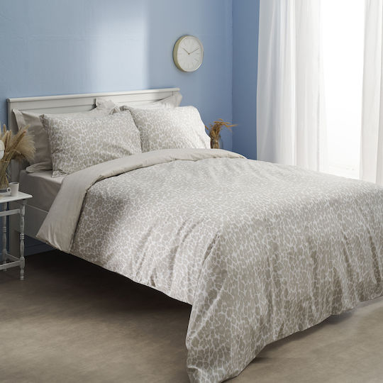 Charalambidis Textiles Leopard Bed Sheet Double 200x260cm Beige