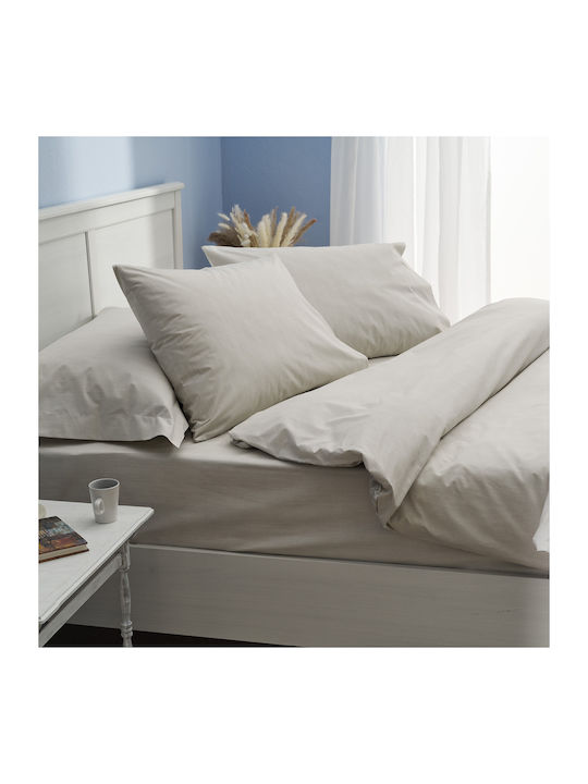 Charalambidis Textiles Leopar Σεντόνι Διπλό 200x260εκ. Μπεζ