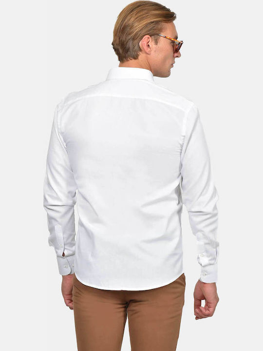Long Sleeve Cotton Shirt in Regular Fit White