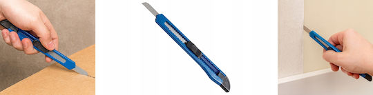 Wallpaper Foil Paper Cardboard Knife Construction Utility Knife Sharp Breakable 9 Mm Blue 1 Pc