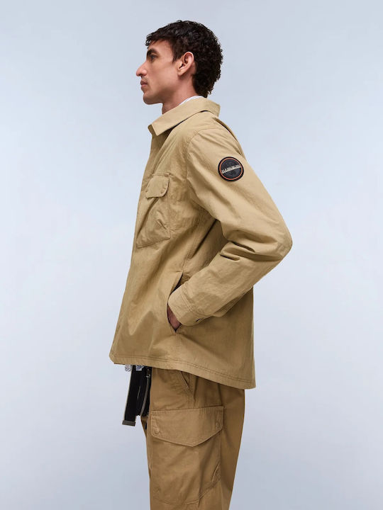 Langärmeliges Overshirt Beige