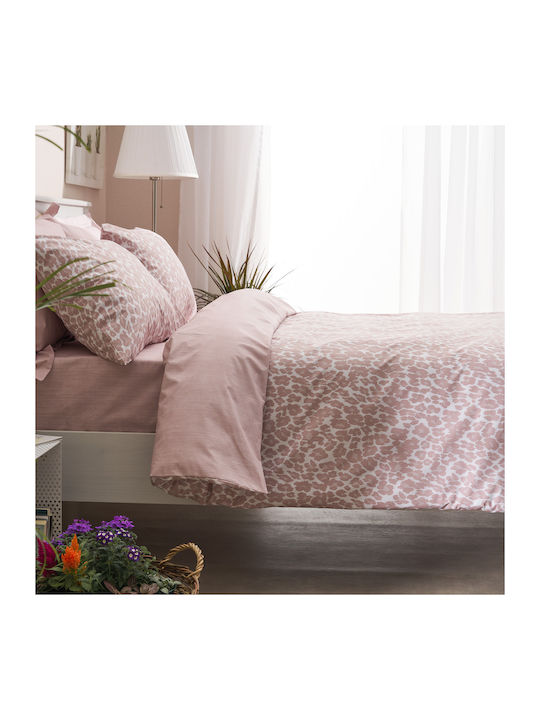 Charalambidis Textiles Leopard Bed Sheet Double with Rubber Hugger 160x200+30cm 1