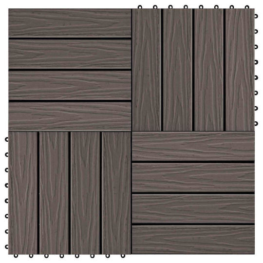 vidaXL Placă Pentru Pardoseală De Grădină Din WPC 3x3cm 11 Bucăți