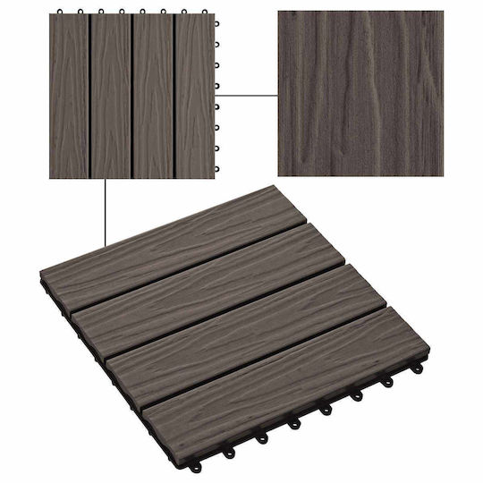 vidaXL Placă Pentru Pardoseală De Grădină Din WPC 3x3cm 11 Bucăți