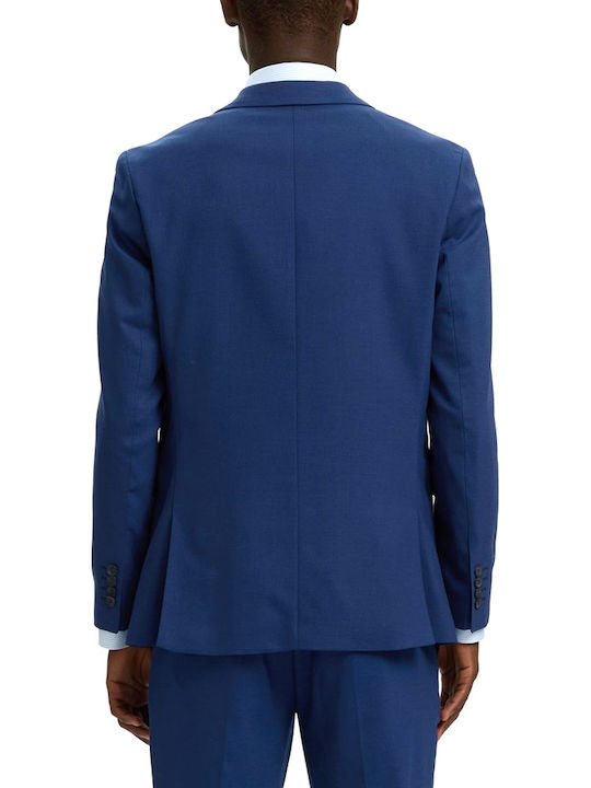 Selected Men’s Suit Jacket With Slim Fit Blue