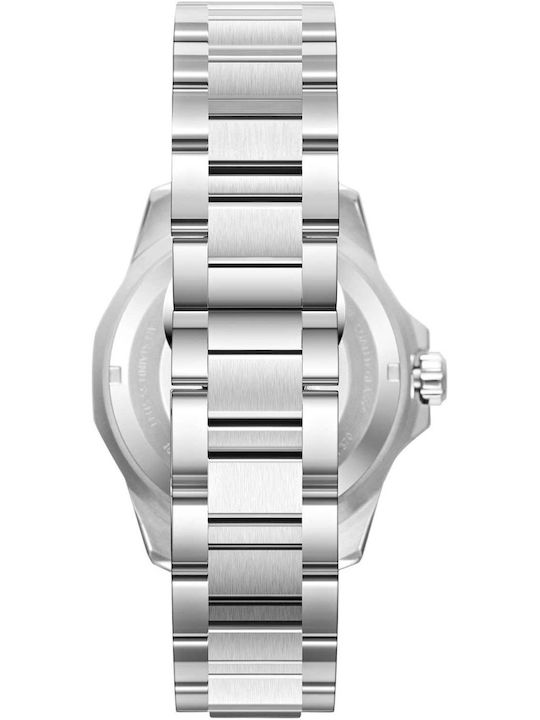 Beverly Hills Polo Club Men's Battery Watch with Silver Metal Bracelet