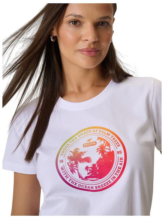 Women's Short Sleeve White Blouse