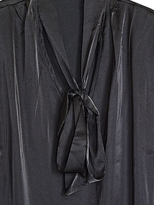 Bluza Damă Satin Fără Mâneci Neagră