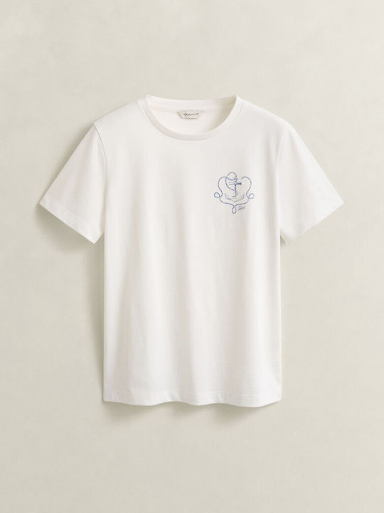 Gant Tricou Damă Alb