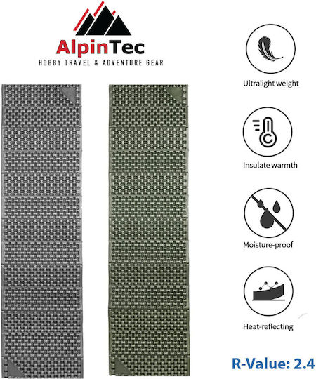 AlpinPro Foam Single Camping Sleeping Mat 192x58cm Thickness 2cm Green