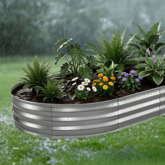 Vevor Γλάστρα Μεταλλική Ασημί 240x120x30εκ.