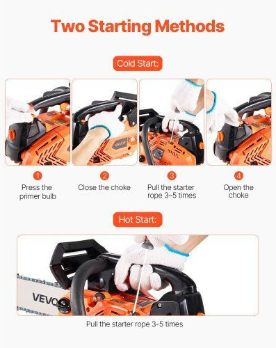 Vevor Gasoline Chainsaw 4.2kg with Blade 30.48cm and Easy Start