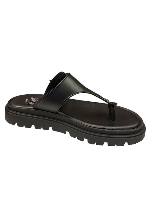 Damen Flache Sandalen Schwarz