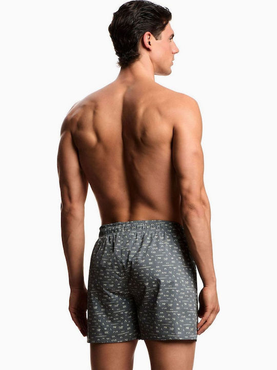 Mid Men's Swim Shorts Print Eagle Green with Patterns