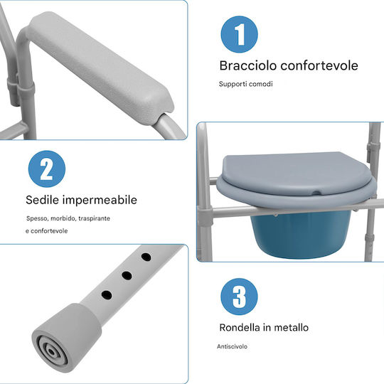Bakaji Toilet Chair with Backrest 02001904