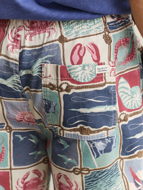 Men's Swimwear Bermuda Cream with Patterns