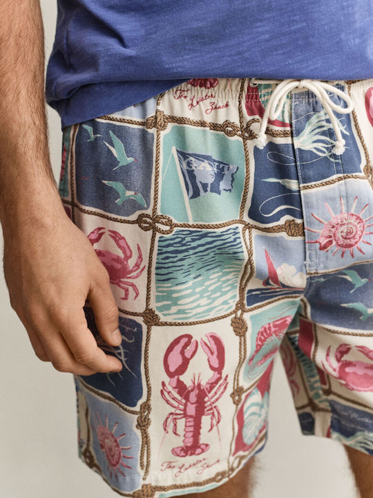 Men's Swimwear Bermuda Cream with Patterns