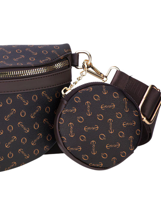 Eko Fanny Pack Кръгъл Джоб Мелиса Тъмнокафяв
