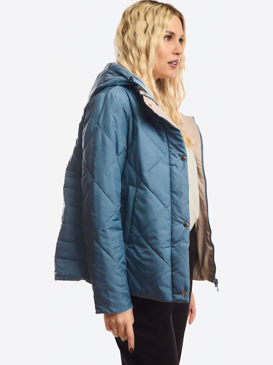 Short Women's Double Sided Jacket for Winter Siel