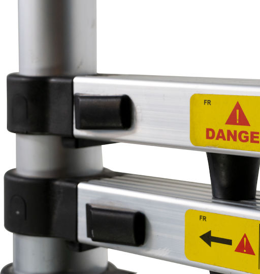 JBM Telescopic Ladder Aluminum 12 of Steps with Maximum Height 3.8m