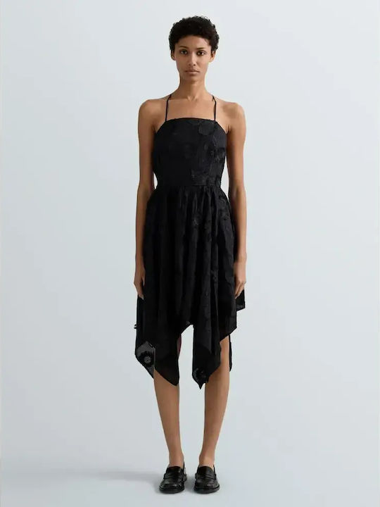 Summer Mini Evening Dress Open Back Black