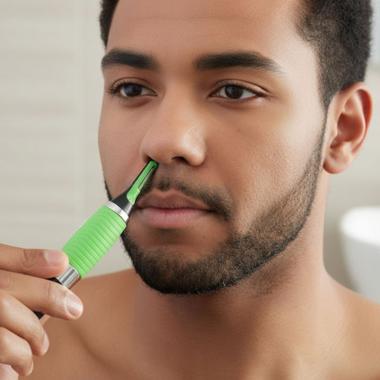 Avizar Multifunction Electric Shaver Face Eyebrows Nose Body Led Lights Black Green