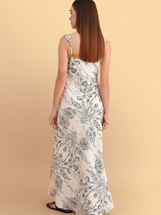 Maxi Dress with Slit Beige
