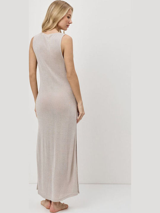 Sommer Maxi Kleid mit Tränen Beiges