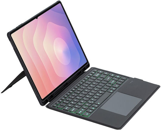 Elegant Series TouchPad и RGB Backlight Флип Капак с Клавиатура Черен Samsung Galaxy Tab S11 Ultra