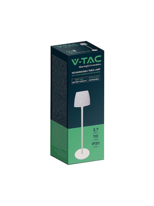 V-TAC Metal Lampă de masă LED cu Abajur Alb și Bază