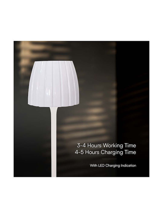 V-TAC Metal Lampă de masă LED cu Abajur Alb și Bază
