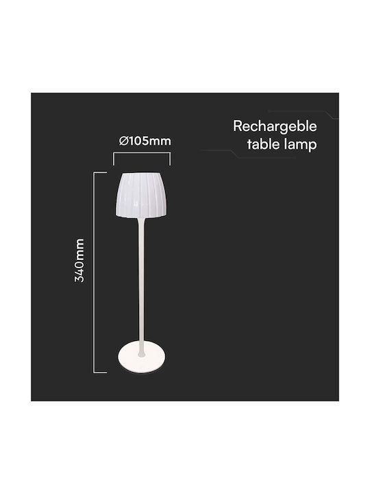 V-TAC Metal Lampă de masă LED cu Abajur Alb și Bază