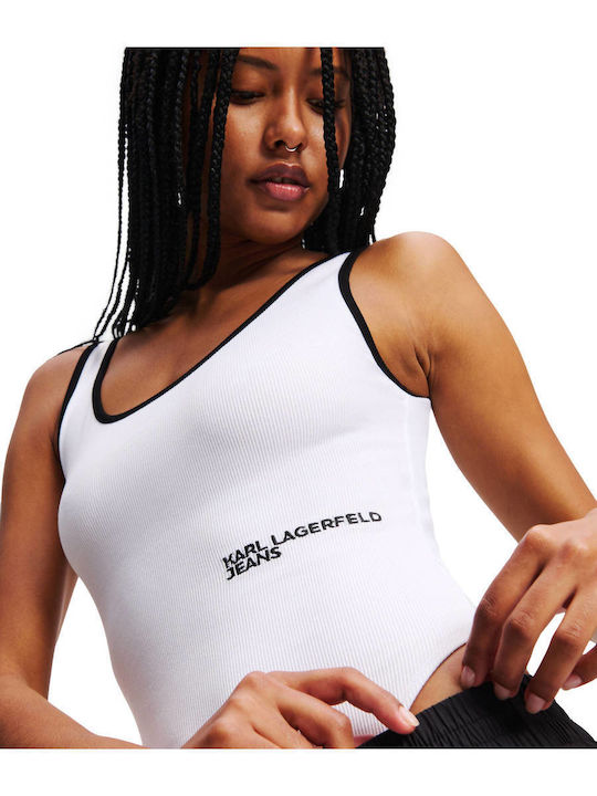 Γυναικειο Κορμακι Karl Lagerfeld Jeans Klj Ribbed Body Μαυρο