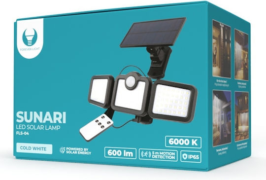 Forever Light Ηλιακό Φωτιστικό 10W 800lm Ψυχρό Λευκό 6000K με Αισθητήρα Κίνησης και Τηλεχειριστήριο IP65