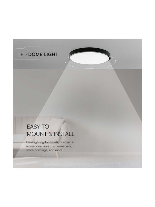 V-TAC Ceiling Mount Light Bathroom White with Integrated LED