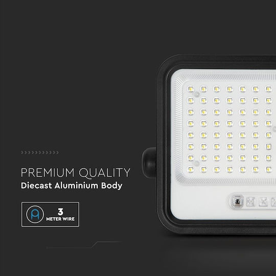 V-TAC Waterproof Solar LED Flood Light 200W Warm White 2000K With Remote Control IP65