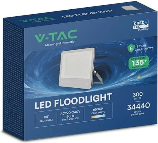V-TAC Στεγανός Προβολέας LED 300W Ψυχρό Λευκό 6500K IP65