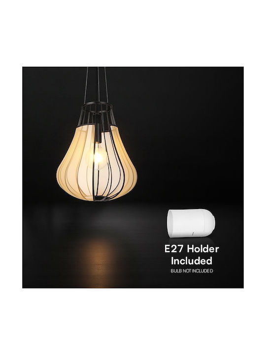 V-TAC Pendant Light Black with Socket E27 42x50cm