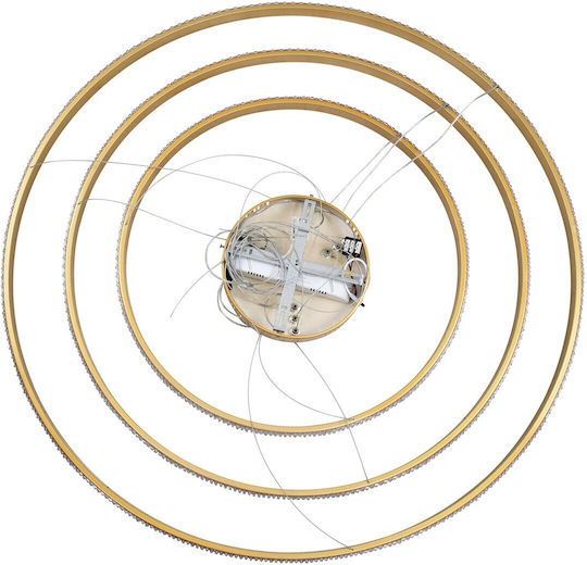 Diamond Pendant Light Gold LED with Adjustable White Light