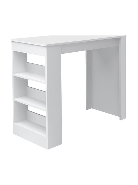 Deep Wooden Bar Table White 120x50x100cm