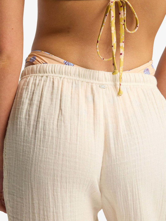 Beach Women's Fabric Trousers in Relaxed Fit White Cap