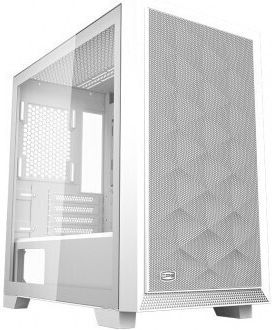 PCCOOLER C3 D310 Gaming Mini Tower Carcasă PC cu Panou Lateral și Iluminare ARGB Alb