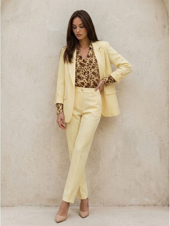 Set Galben De Damă Cu Pantaloni