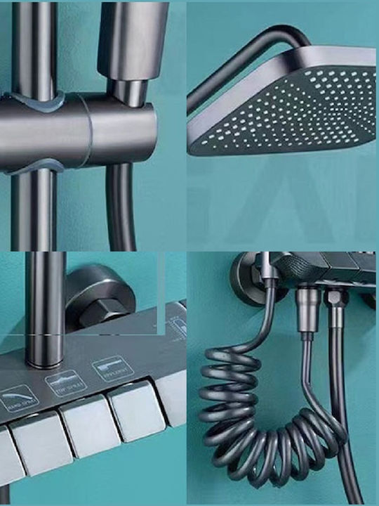 Shower Column with Mixer Gray