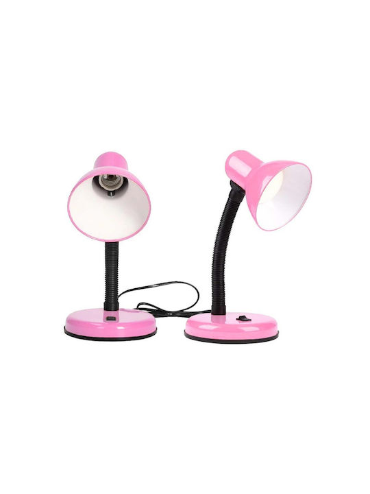 Office Lamp with Flexible Arm in Pink Color