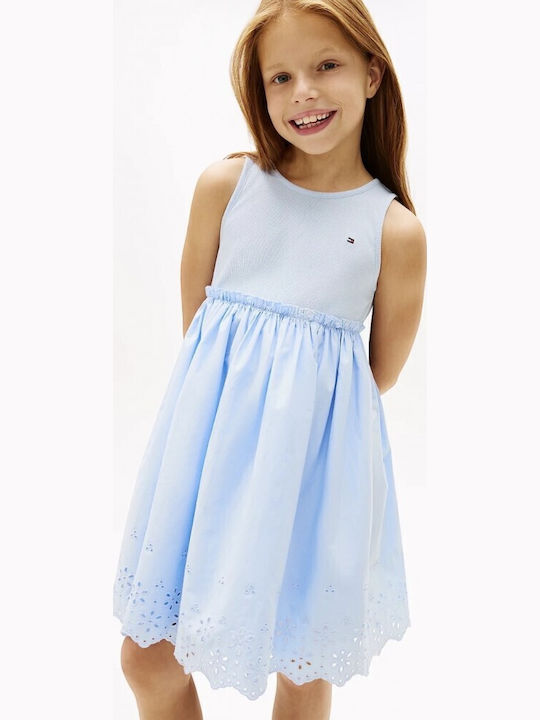 Girls Sleeveless Light Blue Dress