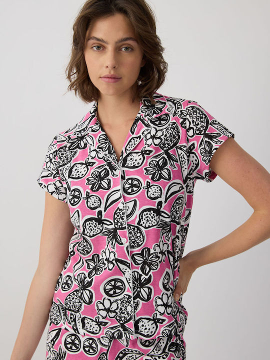 Minerva Καλοκαιρινό Γυναικείο Σετ Πιτζάμας Fuchsia
