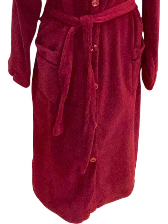 Nina Club Winters Damen-Bademantel Burgundisch