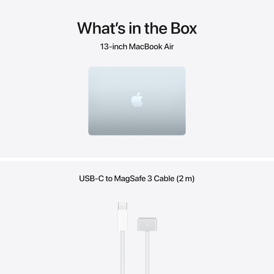 Apple MacBook Air 13.6" IPS Retina Display (M5-10-ядрен/24GB/1TB SSD/10-Core GPU) Небесносиньо (Английски (САЩ) Клавиатура)